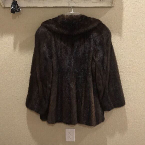 Stylish Soft Vintage Dark Brown Mink Coat - Picture 8 of 12